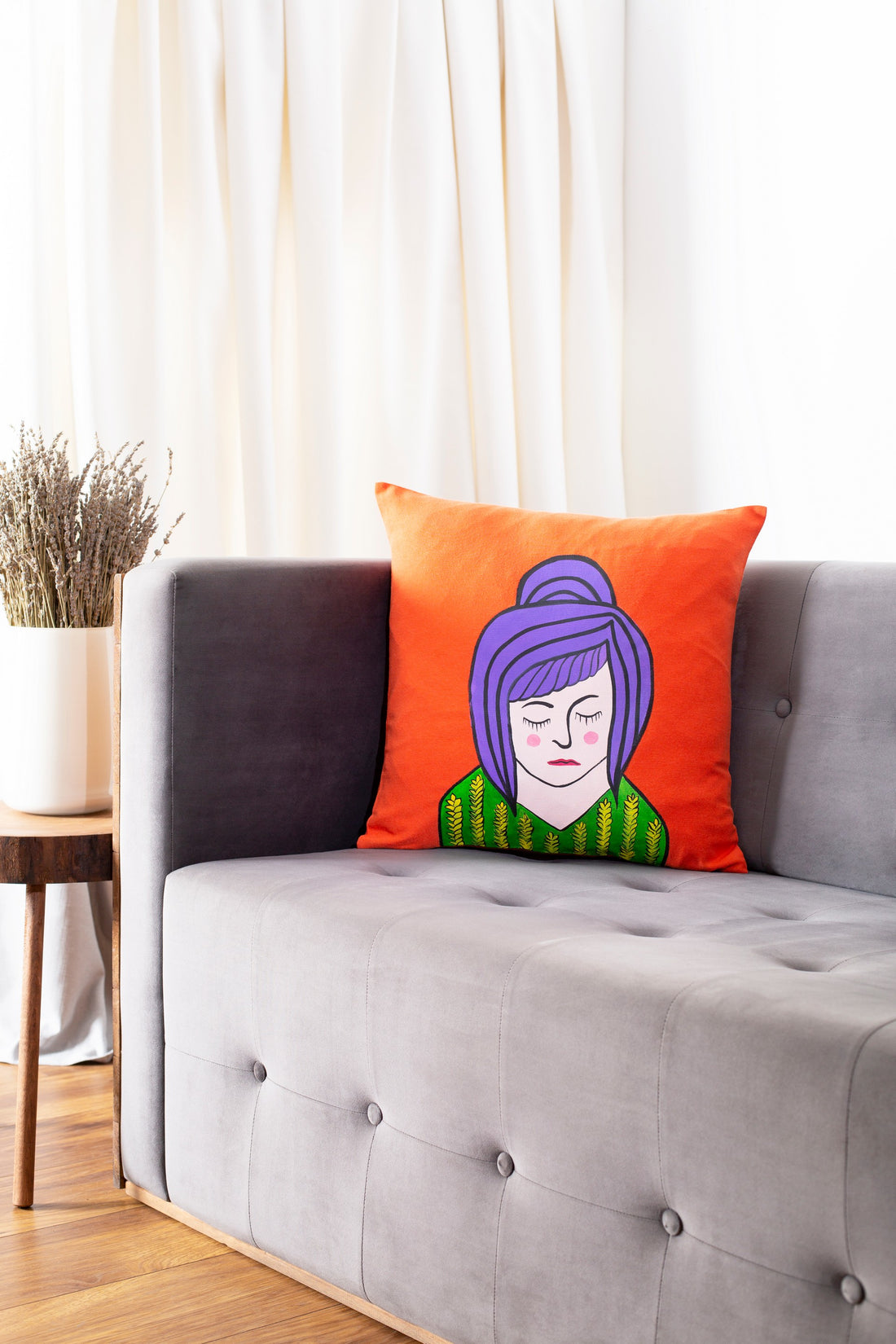 Hand Painted Pillowcase Human