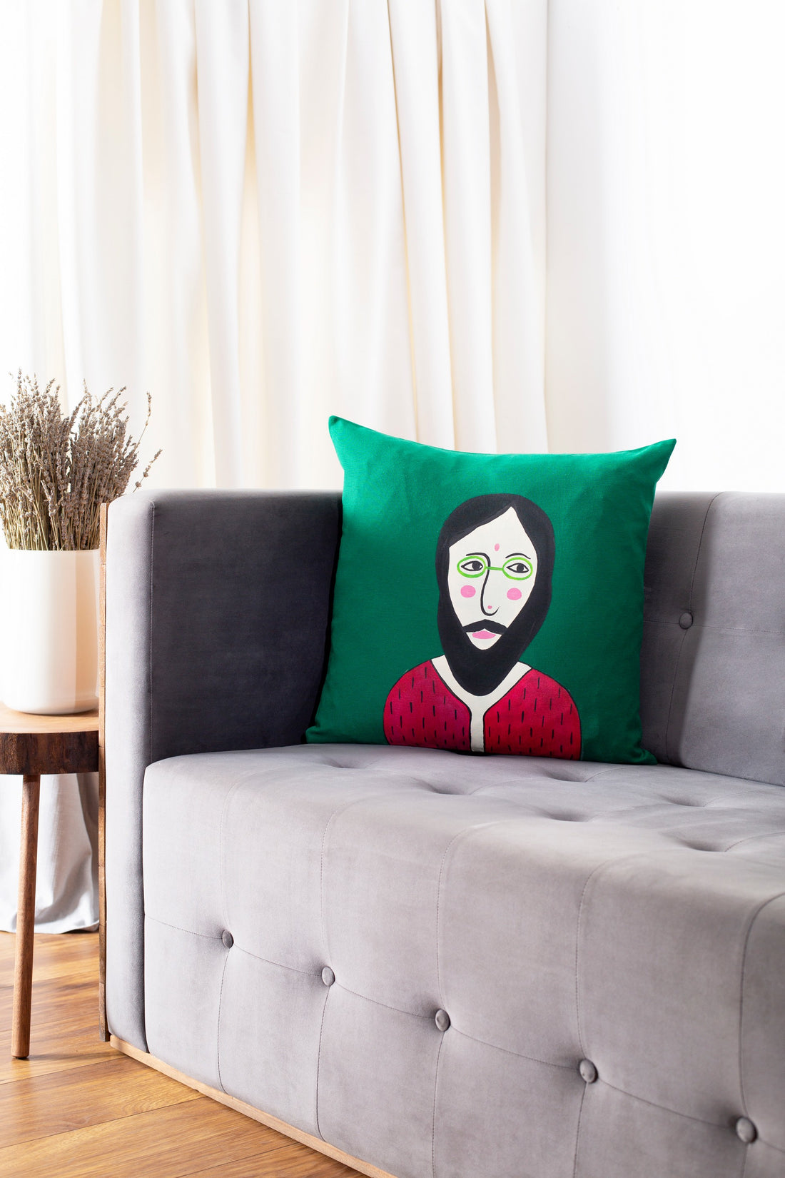 Hand Painted Pillowcase Human