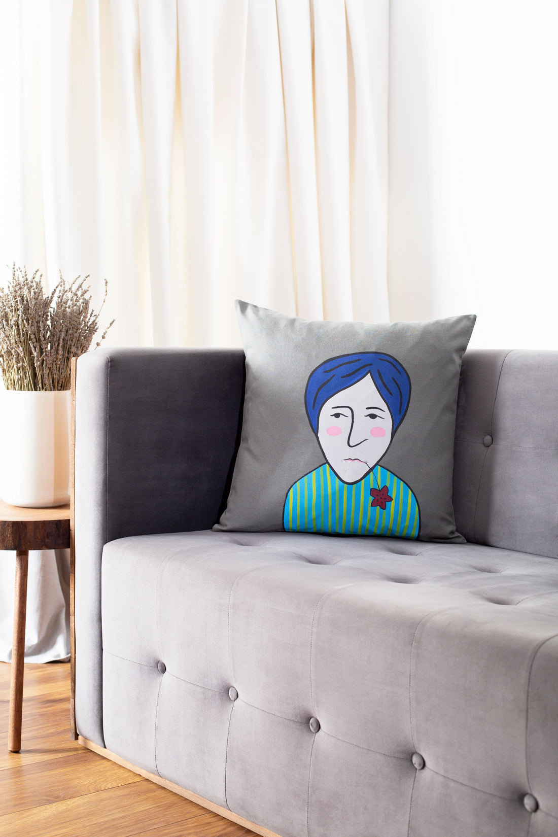 Hand Painted Pillowcase Human