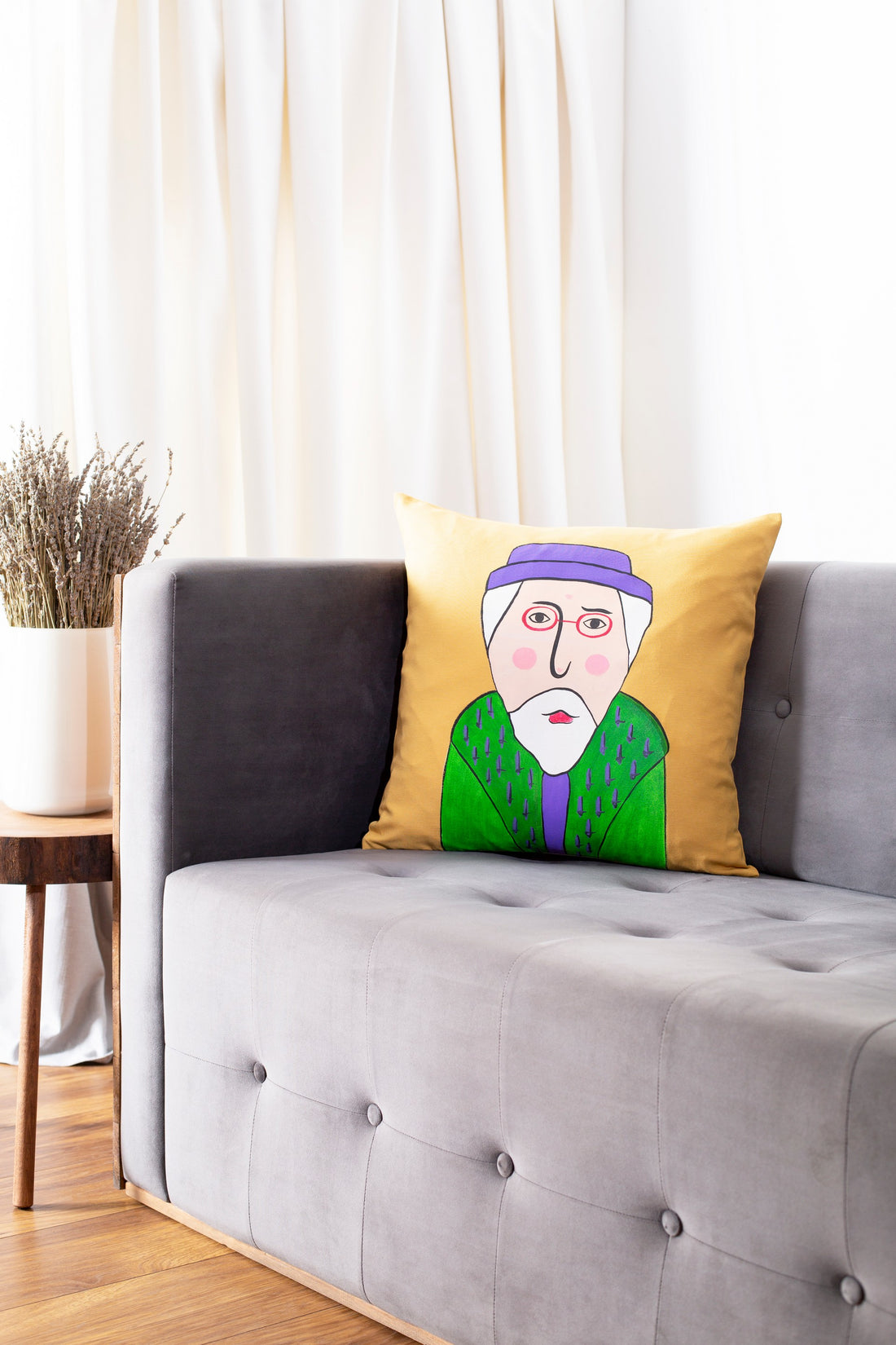 Hand Painted Pillowcase Human