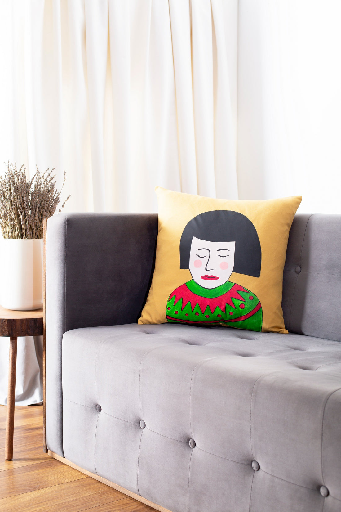 Hand Painted Pillowcase Human
