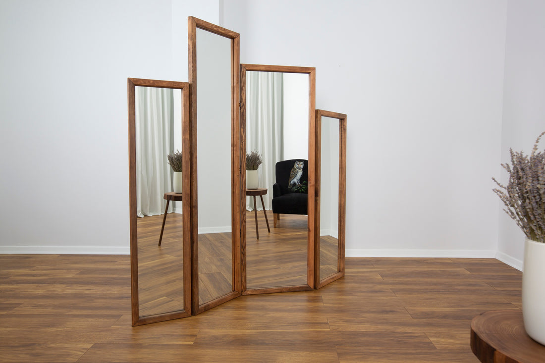 Asymmetrical Mirror Paravan (Naturel)