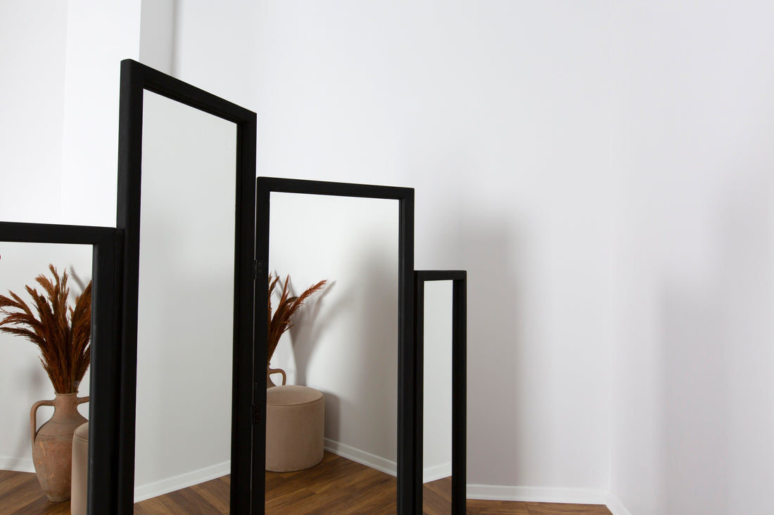 Asymmetrical Mirror Paravan (Black)