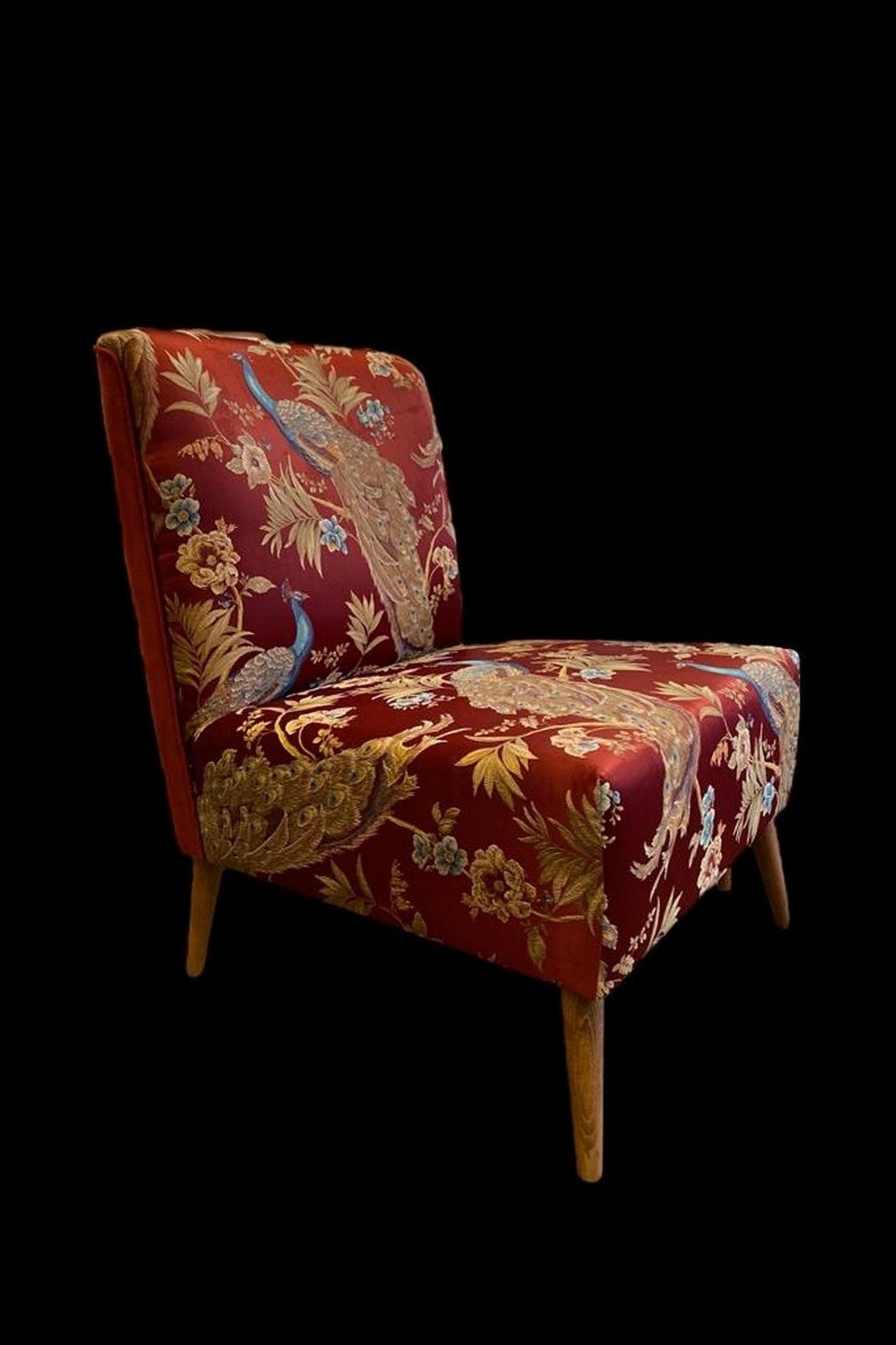 Peacock Armchair Burgundy