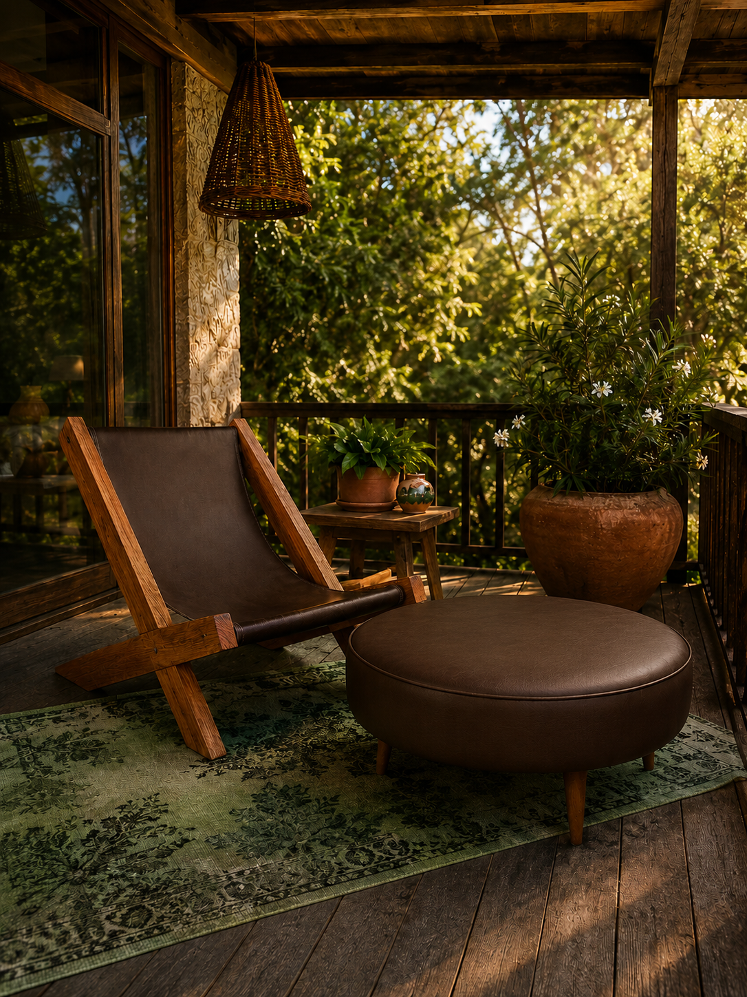 X Chair Brown Leather