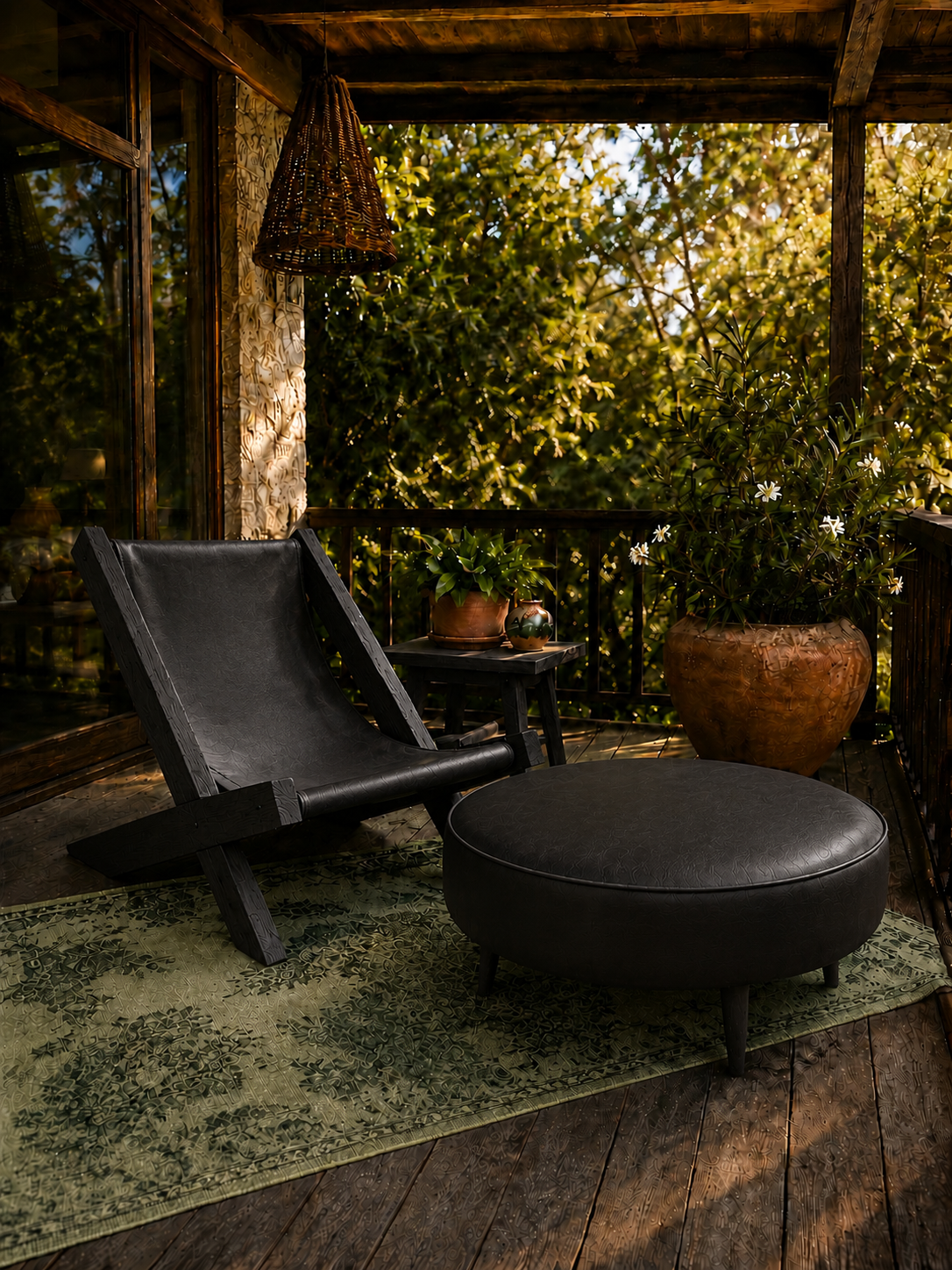 X Chair Black Leather