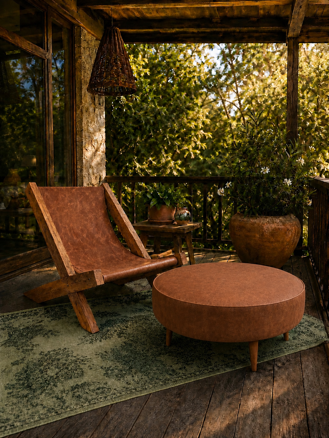 X Chair Cinnamon Leather